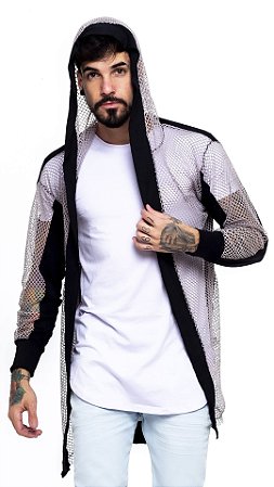 cardigan de renda preto
