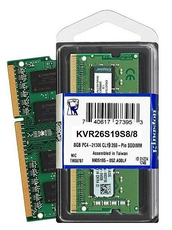 Memória Notebook Kingston 8GB DDR4 2666 Mhz