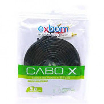 Cabo de Áudio P2 x 2 RCA 3m Exbom