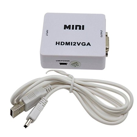Adaptador HDMI Para VGA Com Conector Adaptador De Áudio