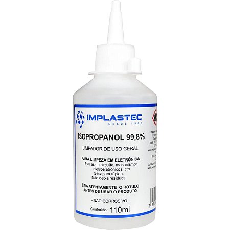 Álcool Isopropilíco 99,8% Isopropanol 110ML  - Implastec