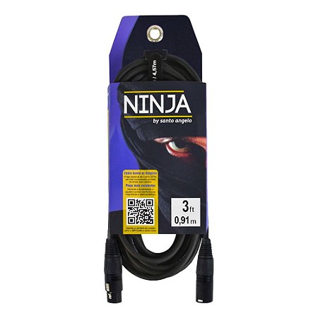 Cabo XLR x XLR Santo Angelo Ninja LW B p/ microfone (0,91m)