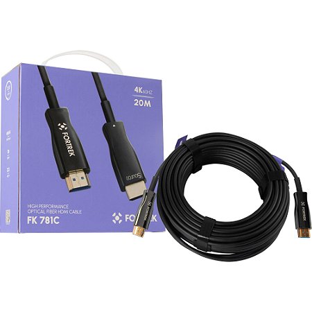 Cabo HDMI Fibra Óptica 4k 20m FK782C Fortrek