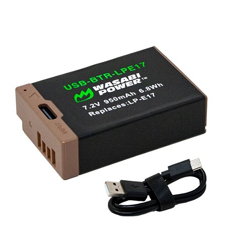 Bateria Wasabi LP-E17 Com Carregamento Rápido USB-C