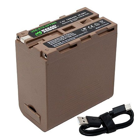 Bateria Wasabi NP-F960 Com Carregamento Rápido USB-C