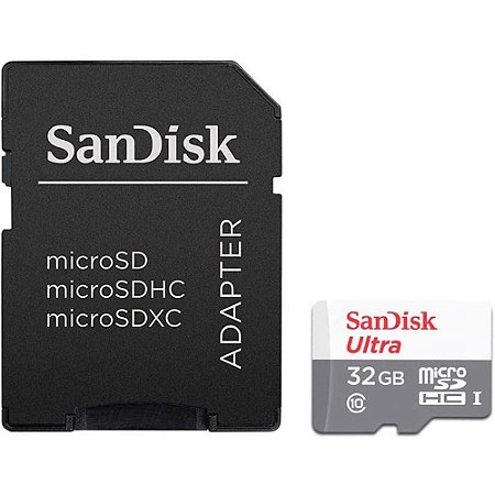 Cartão MicroSD SanDisk Ultra MicroSDHC UHS-I 32GB (Gravador de áudio)