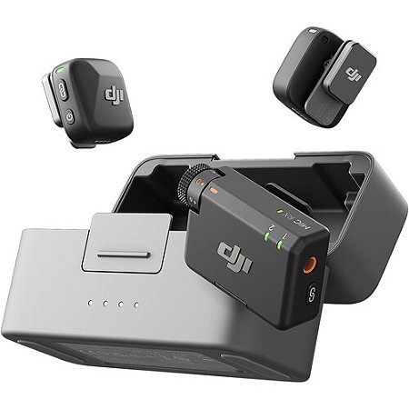 DJI Mic Mini Microfone Lapela Duplo Sem Fio P/ Câmera e Smartphone (2 TX)