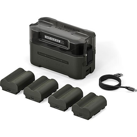 Kit com 4 Baterias e Estação de Carregamento NP-W235