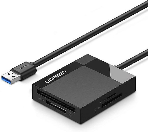 Ugreen Leitor de cartão 4-In-1 USB 3.0 CF, SD, MicroSD CR125