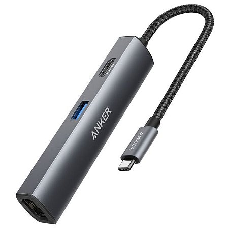 Anker Hub USB 3.0 Adaptador USB Tipo C 5 em 1 Rede HDMI USB-C