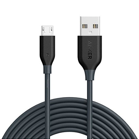 Cabo Anker Powerline Micro USB Android | 3 metros preto