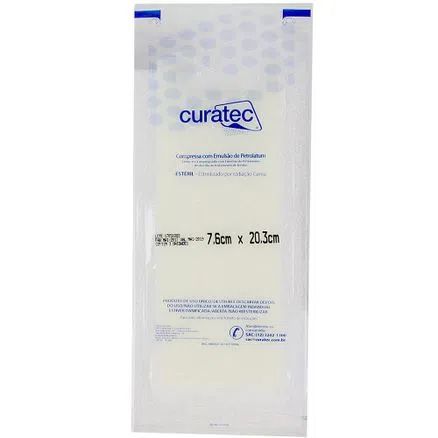 CURATIVO COMPRESSA EM PETROLATUM 7,6 X 20,3 CM CURATEC
