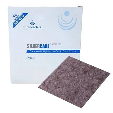 CURATIVO ALGINATO DE CALCIO PRATA 10 X 10CM VTM