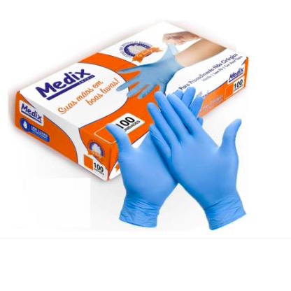 LUVA NITRILICA AZUL SEM PÓ