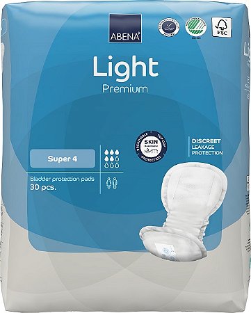 ABSORVENTE ABRI LIGHT SUPER 4 C/ 30 UND ABENA