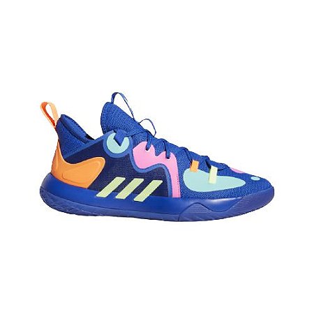 tenis adidas masculino azul e laranja