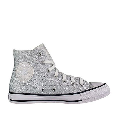 BOTA CHUCK TAYLOR LONA ALL STAR - FEMININA - PRATA - ZÁPITH ESPORTES