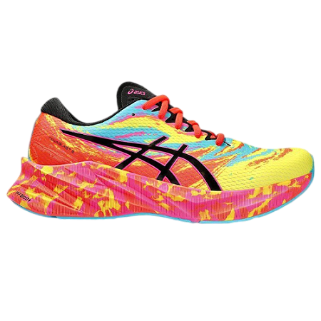 TÊNIS NOVABLAST 3 ASICS MASCULINO - AMARELO E ROSA GOIABA