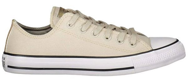 Tênis Converse All Star Chuck Taylor Feminino Bege e Dourado