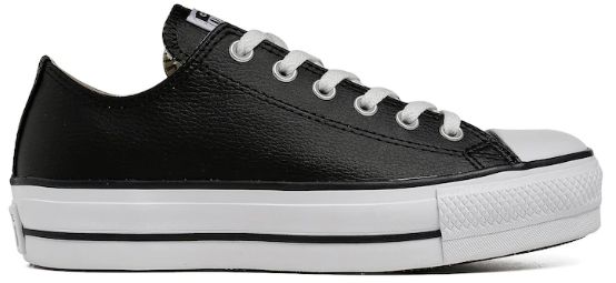 Tênis All Star Converse Plataforma Couro Branco / Preto - Feirão