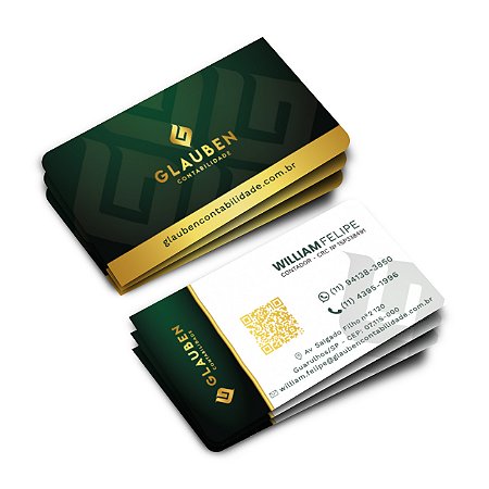 500 CARTOES DE VISITA COUCHE 300G / LAM SOFT TOUCH E HOT STAMP DOURADO FRENTE / 2 CANTOS ARREDONDADOS - 4X4