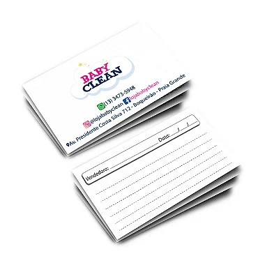 Cartão de Visita - 88x48mm em Couché Brilho 250g - 4x4 - Verniz Total Brilho Frente