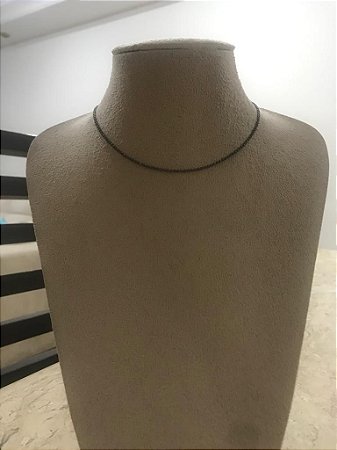 CHOKER MICRO BOLINHAS NO RODIO NEGRO