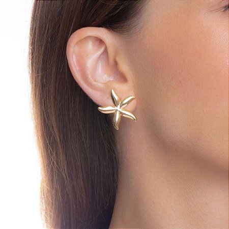BRINCO ESTRELA DO MAR BANHADO A OURO18K