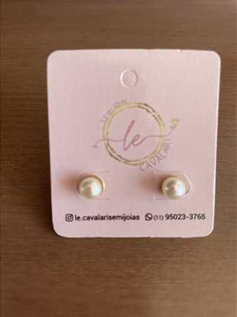 Brinco pérola com base no banho ouro18k