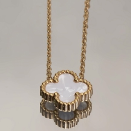Choker trevo madrepérola inspiração joalheria no banho ouro18k