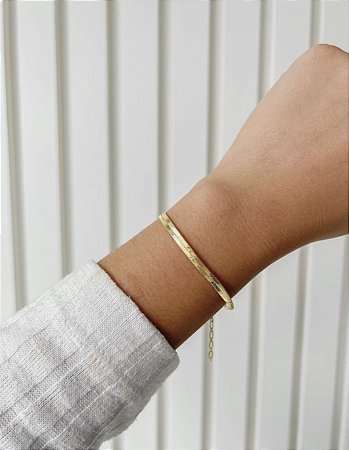 Pulseira fita no banho ouro á prova d’água