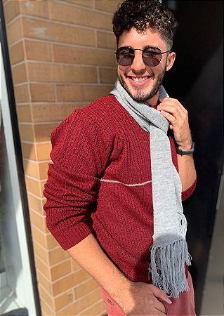 Blusa malha masculina/zíper
