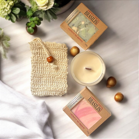 Kit Energia e Relaxamento | Sabonetes e Vela Sérum