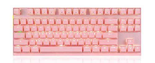TECLADO MOTOSPEED GK82 ROSA SWITCH VERMELHO LED BRANCO