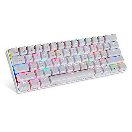 TECLADO MOTOSPEED CK62 BRANCO SWITCH VERMELHO RGB