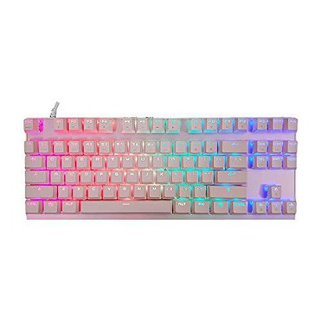 Teclado Mecânico MOTOSPEED K82 RGB Gamer Rosa Compacto com S