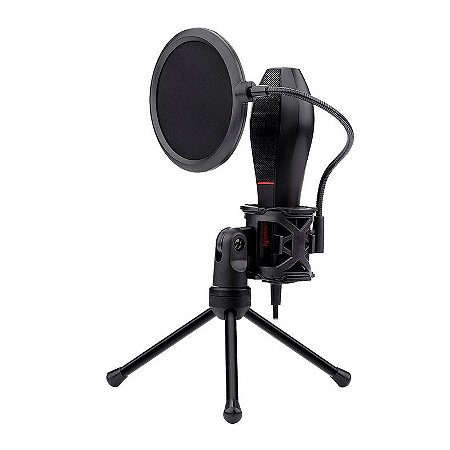 Microfone Gamer Redragon Quasar 2, Preto, GM200-1