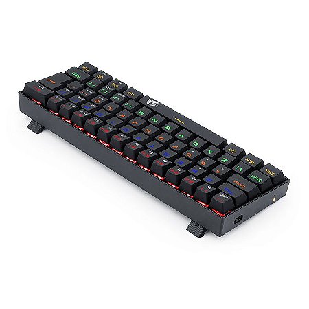 Teclado Mecanico Redragon Lakshmi, Rainbow, ABNT2, Layout 60%, Switch Marrom, K606R-PT-BROWN