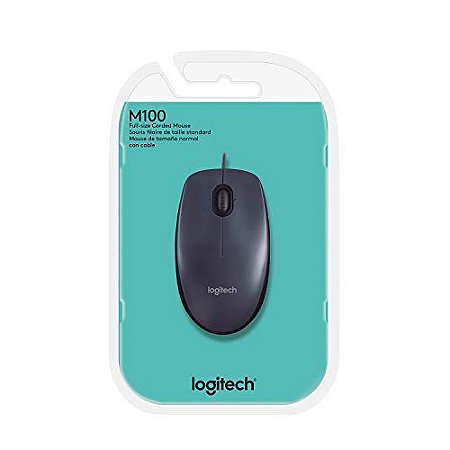 Mouse Logitech M100 USB Preto - 910-001601