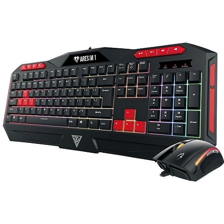 Combo Gamer Gamdias Teclado e Mouse ARES M1 ABNT2