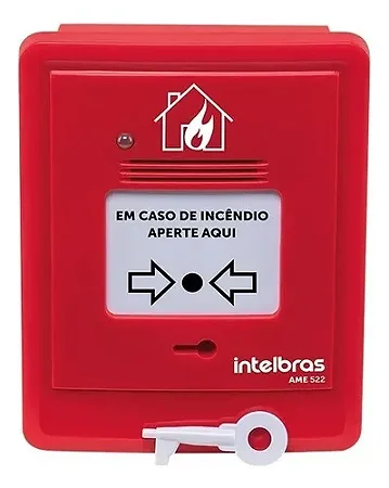 Acionador De Incêndio Manual Endereçável Com Sirene Ame 522