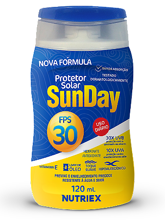 PROTETOR SOLAR NUTRIEX SUNDAY FPS 30