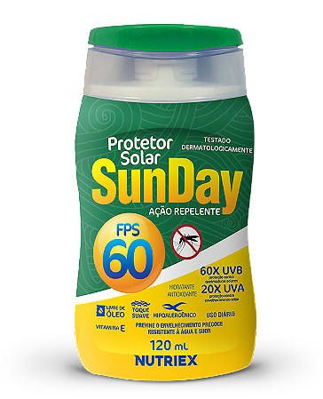 PROTETOR SOLAR NUTRIEX SUNDAY FPS 60 COM REPELENTE