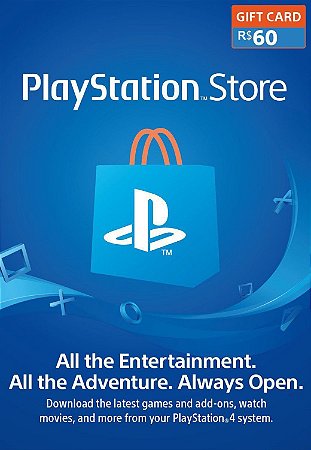 CARTÃO PSN R$ 60,00 PLAYSTATION NETWORK CARD (BR)
