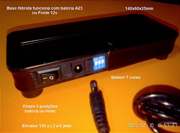 Base Flex com seletor 7 cores ( funciona com bateria ou fonte )