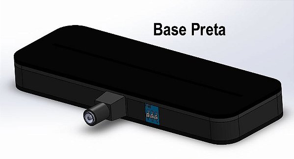 Base para Luminária LED com Seletor 7 Cores e Fonte 12V -  Preta