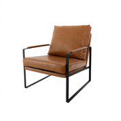 Poltrona Big Boss pu caramelo Com Base de Ferro
