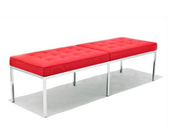 Banco FK Aço inox Couro Ecológico Vermelho