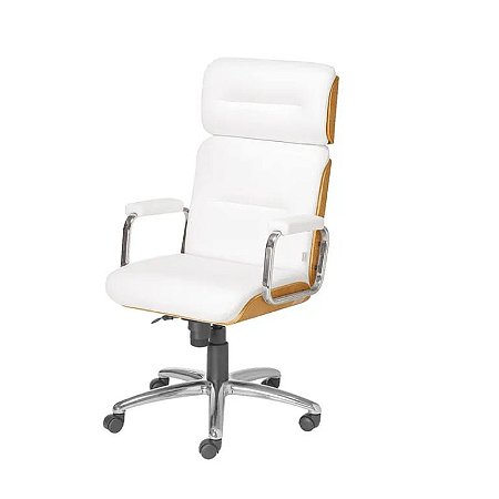 Cadeira Presidente Lavoro Couro ecológio branco