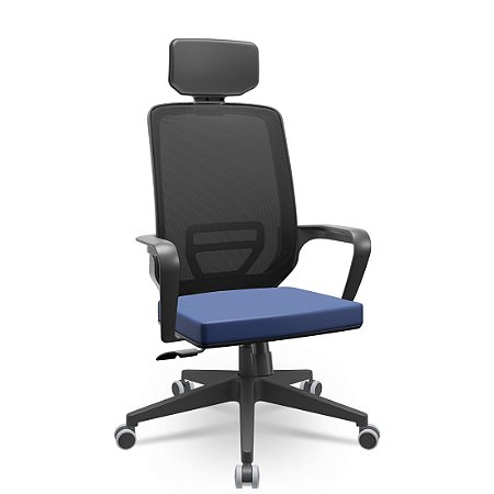 Cadeira Presidente Porto Rico II Linha ABNT 17 ADRIX -PLXT azul/preto